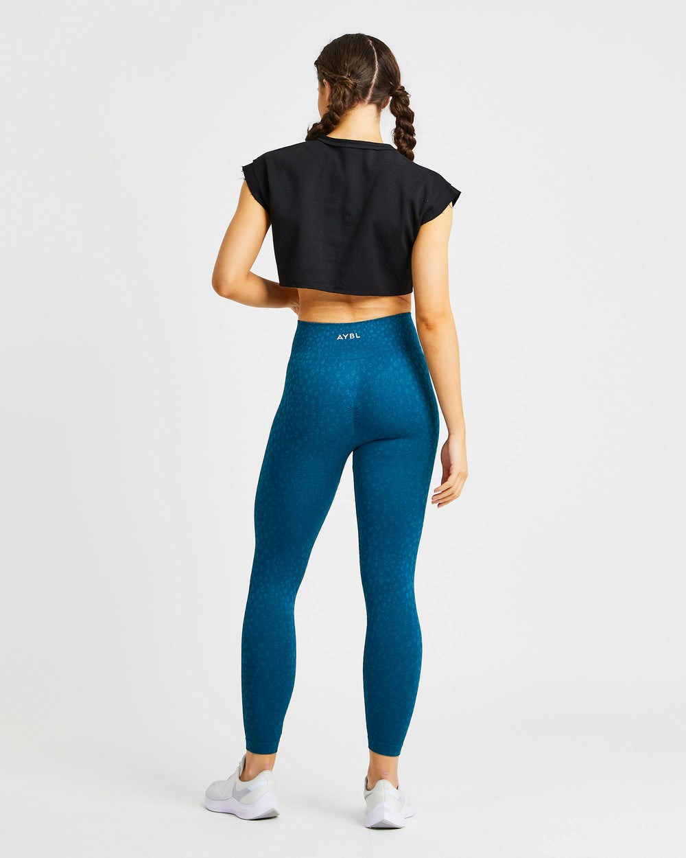 AYBL Treningowe Crop Top Czarne | 269831-HDN