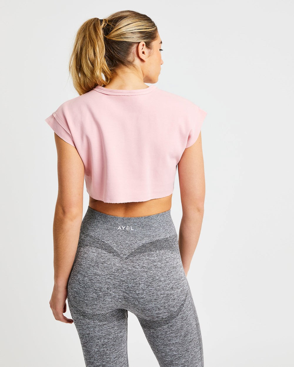 AYBL Treningowe Crop Top Różowe | 763894-EBA