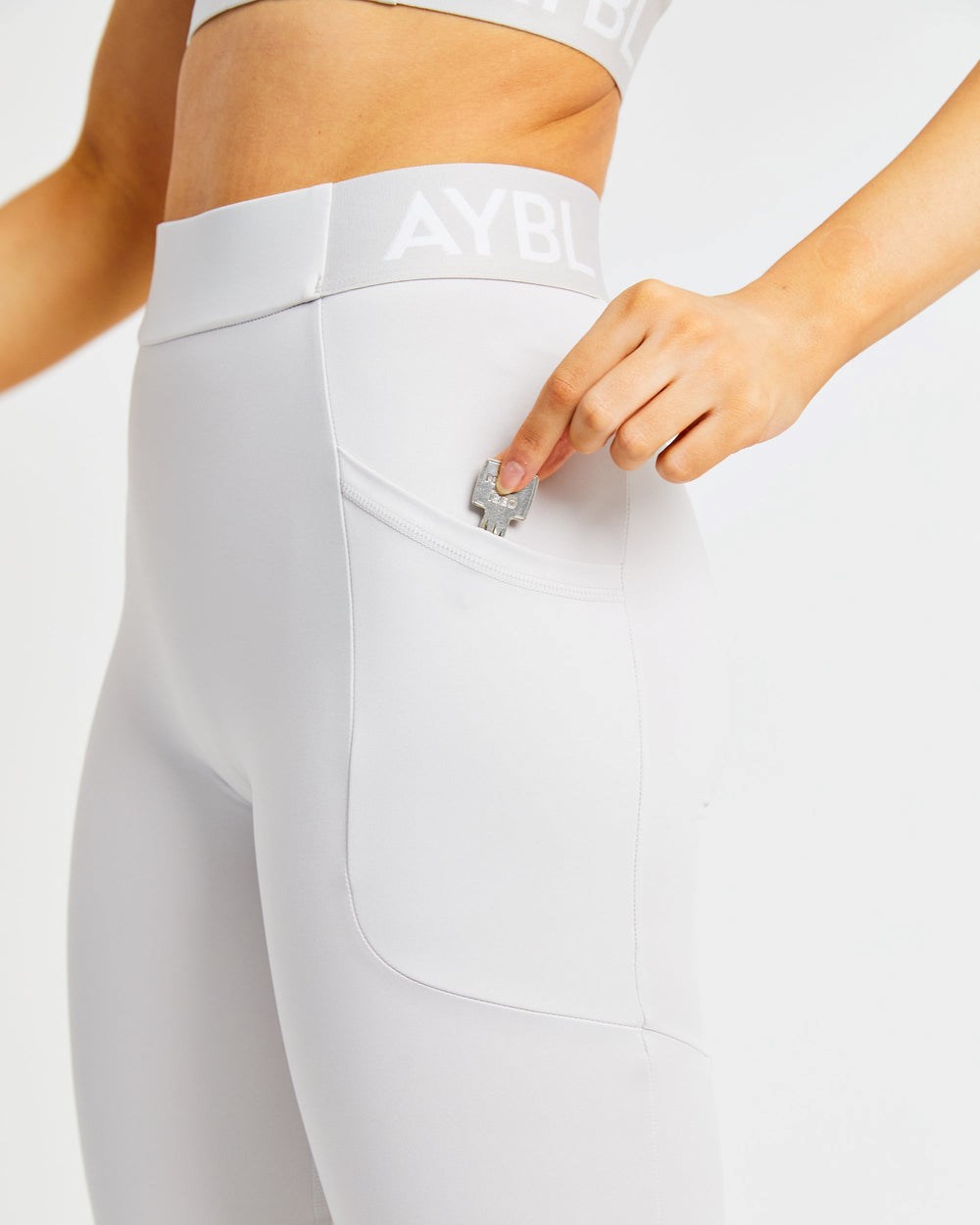 AYBL Treningowe Leggings Beżowe | 312846-KJL