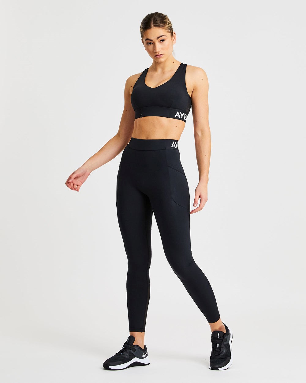 AYBL Treningowe Leggings Czarne | 950238-JXK