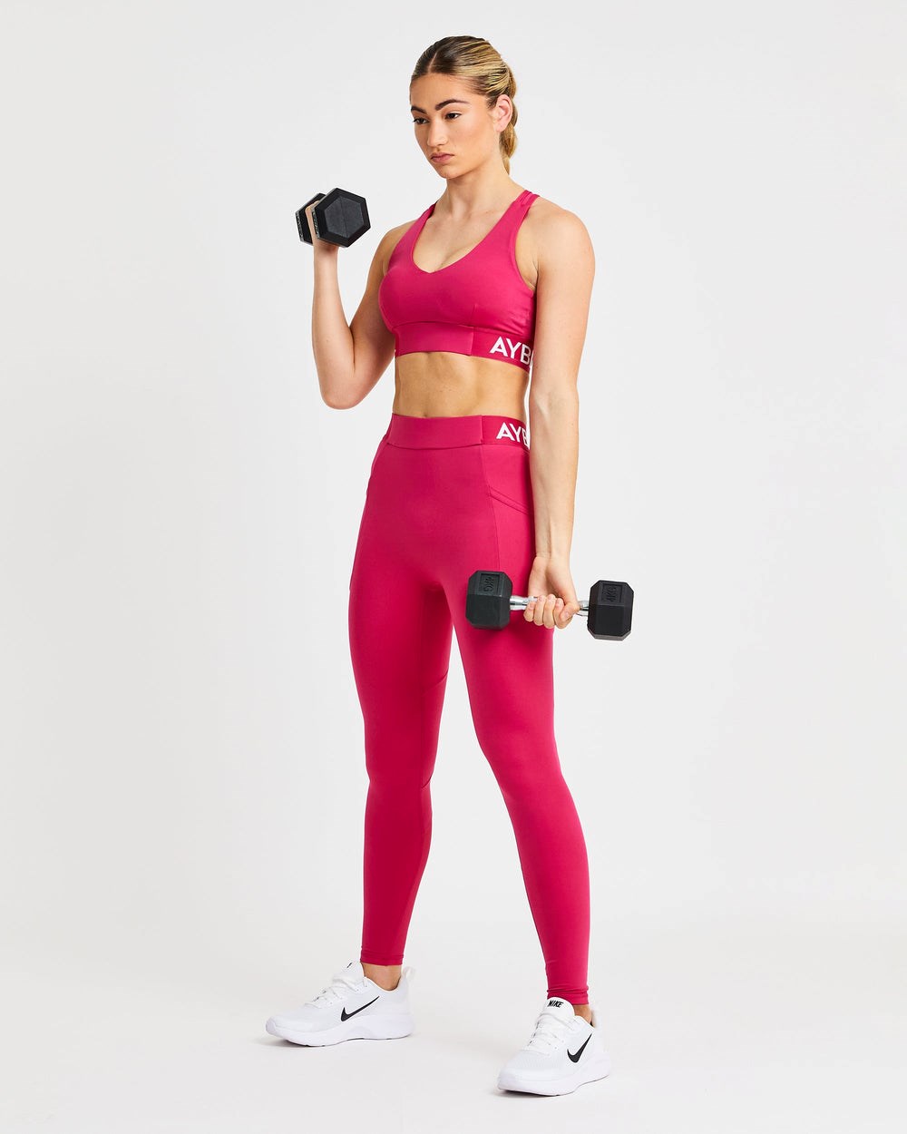 AYBL Treningowe Leggings Raspberry | 094178-YRG