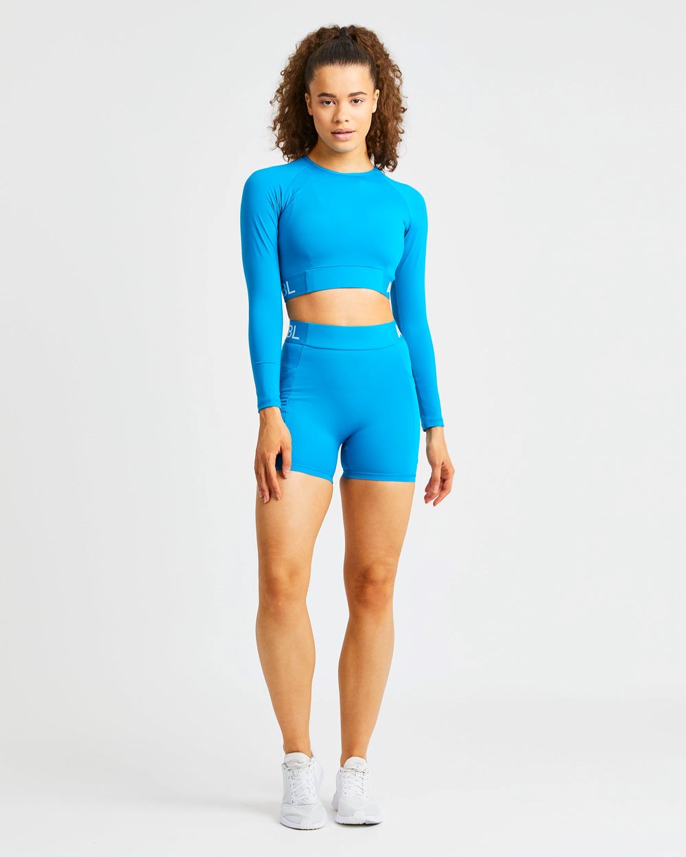 AYBL Treningowe Long Sleeve Crop Top Aqua | 051498-RPE