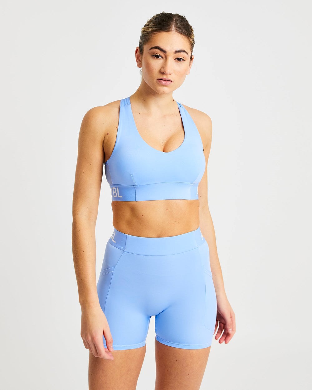 AYBL Treningowe Sports Bra Niebieskie | 348216-GUT