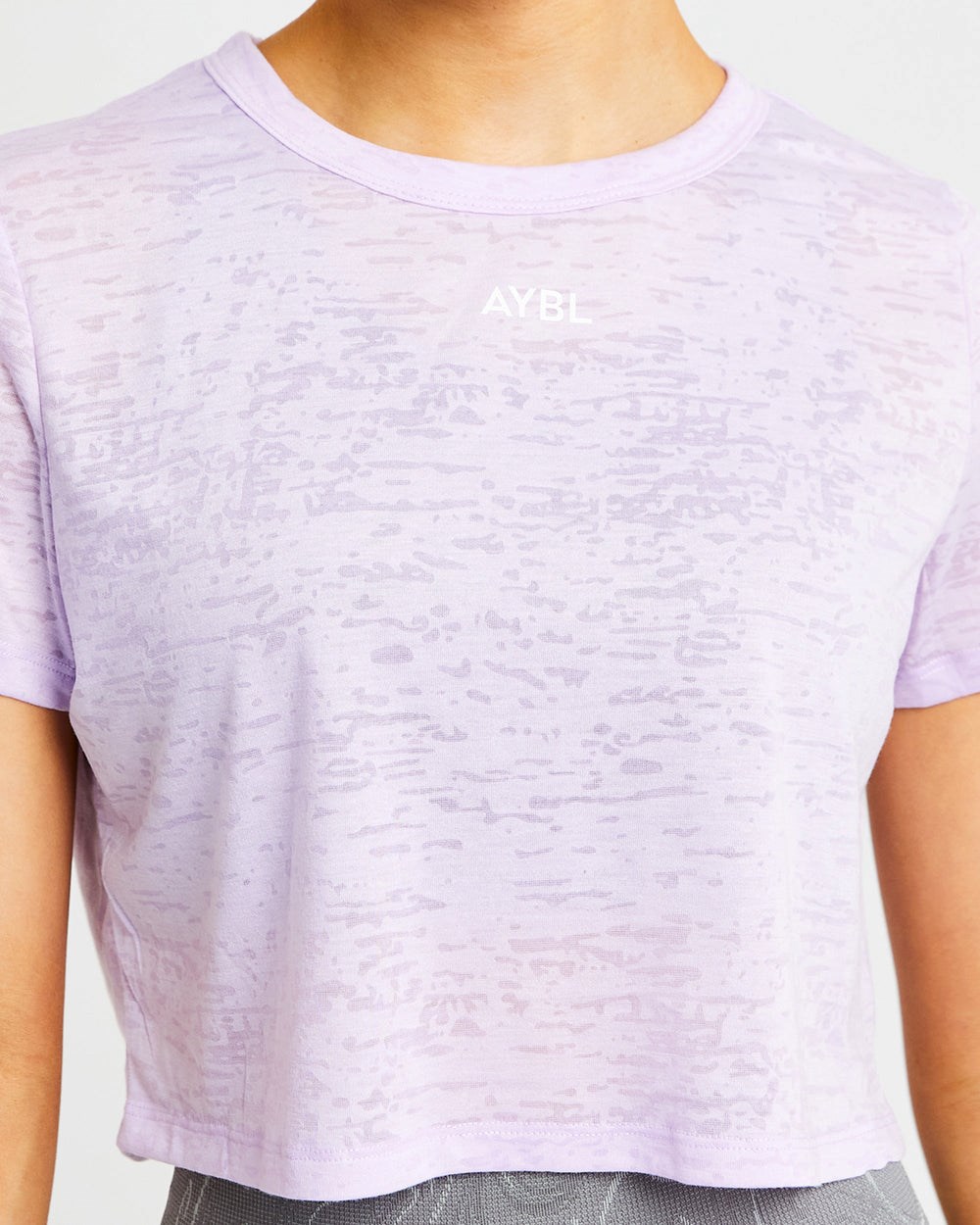 AYBL Velocity Crop T Shirt Lilac | 276438-WCK