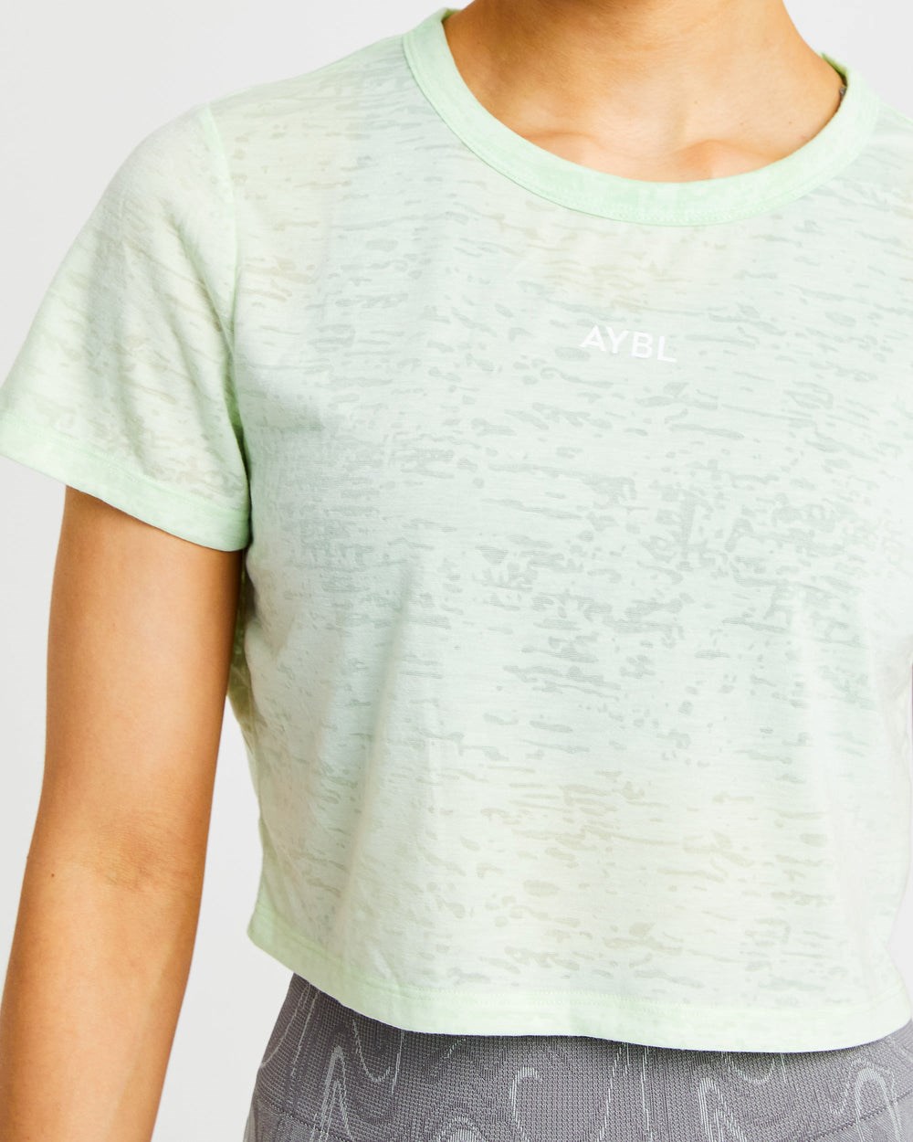 AYBL Velocity Crop T Shirt Mięta | 348162-GHW