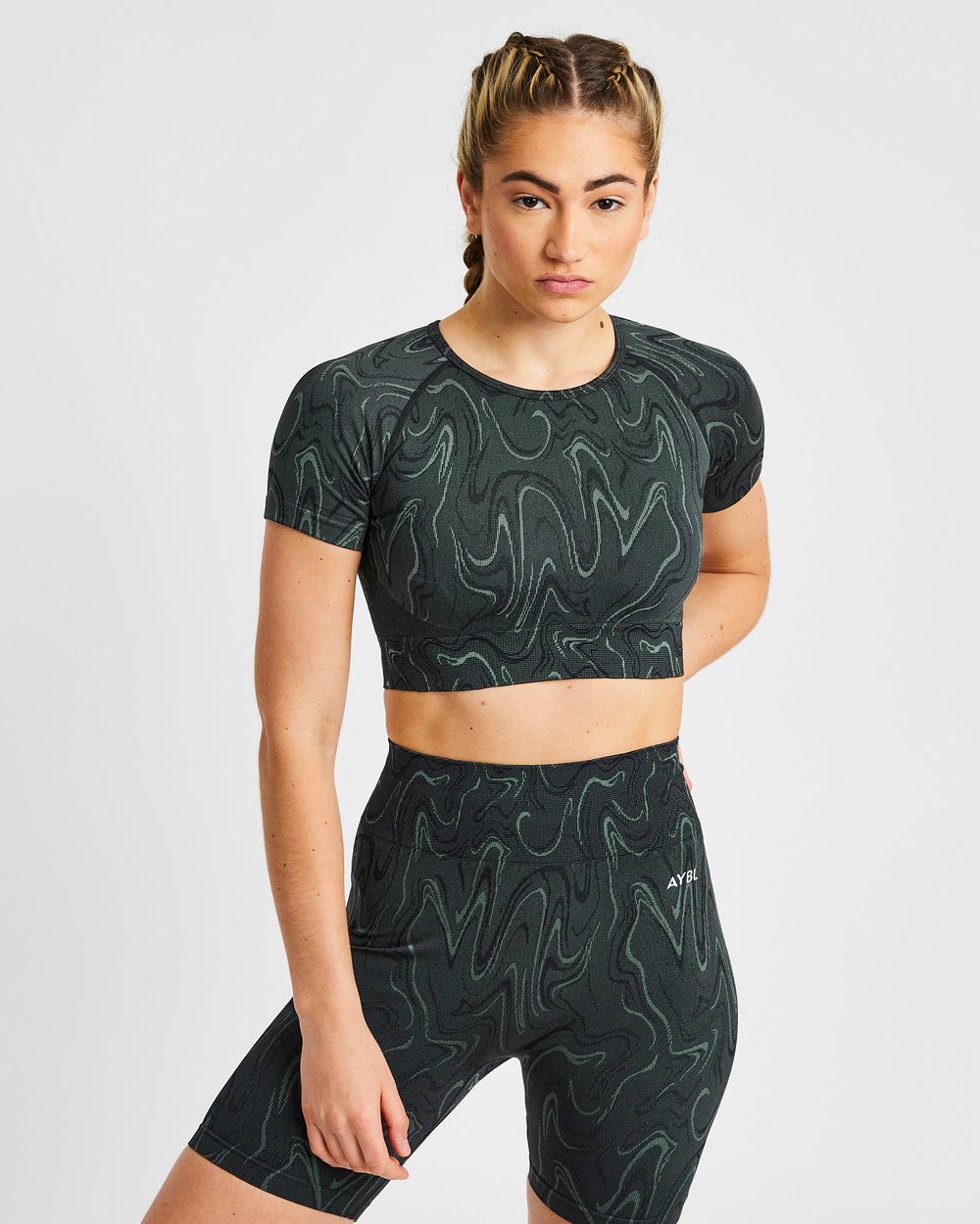 AYBL Velocity Seamless Crop Top Czarne | 145980-MVZ