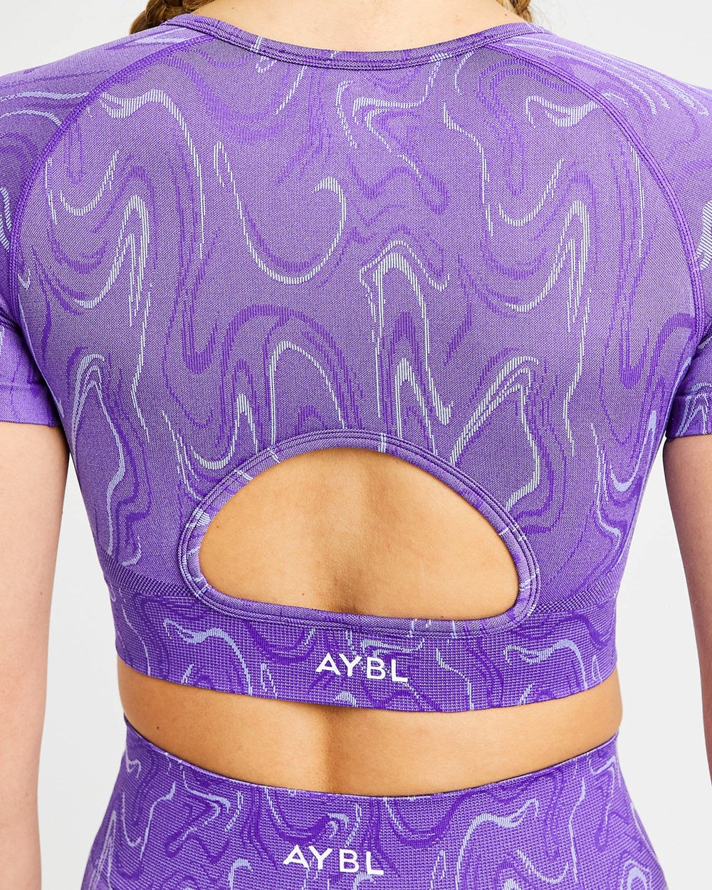 AYBL Velocity Seamless Crop Top Fioletowe | 749630-OQK