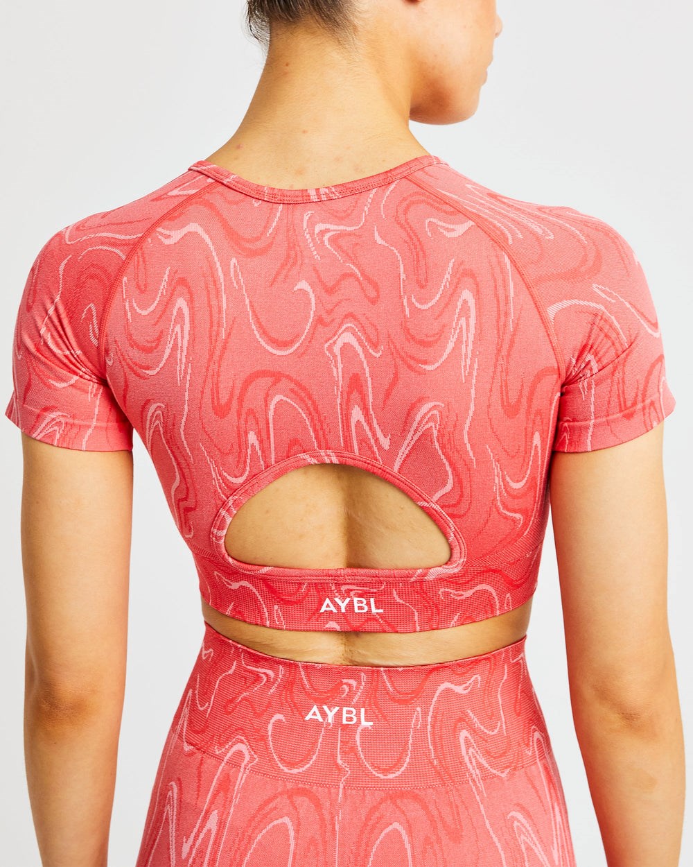 AYBL Velocity Seamless Crop Top Koralowe | 052146-UAF