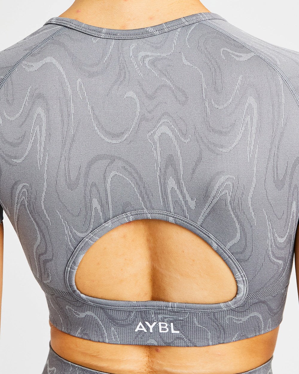 AYBL Velocity Seamless Crop Top Szare | 078694-NFZ