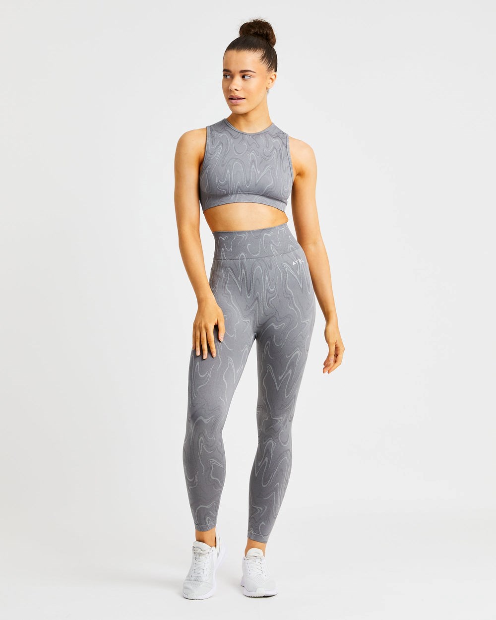 AYBL Velocity Seamless Crop Vest Szare | 273190-IBO