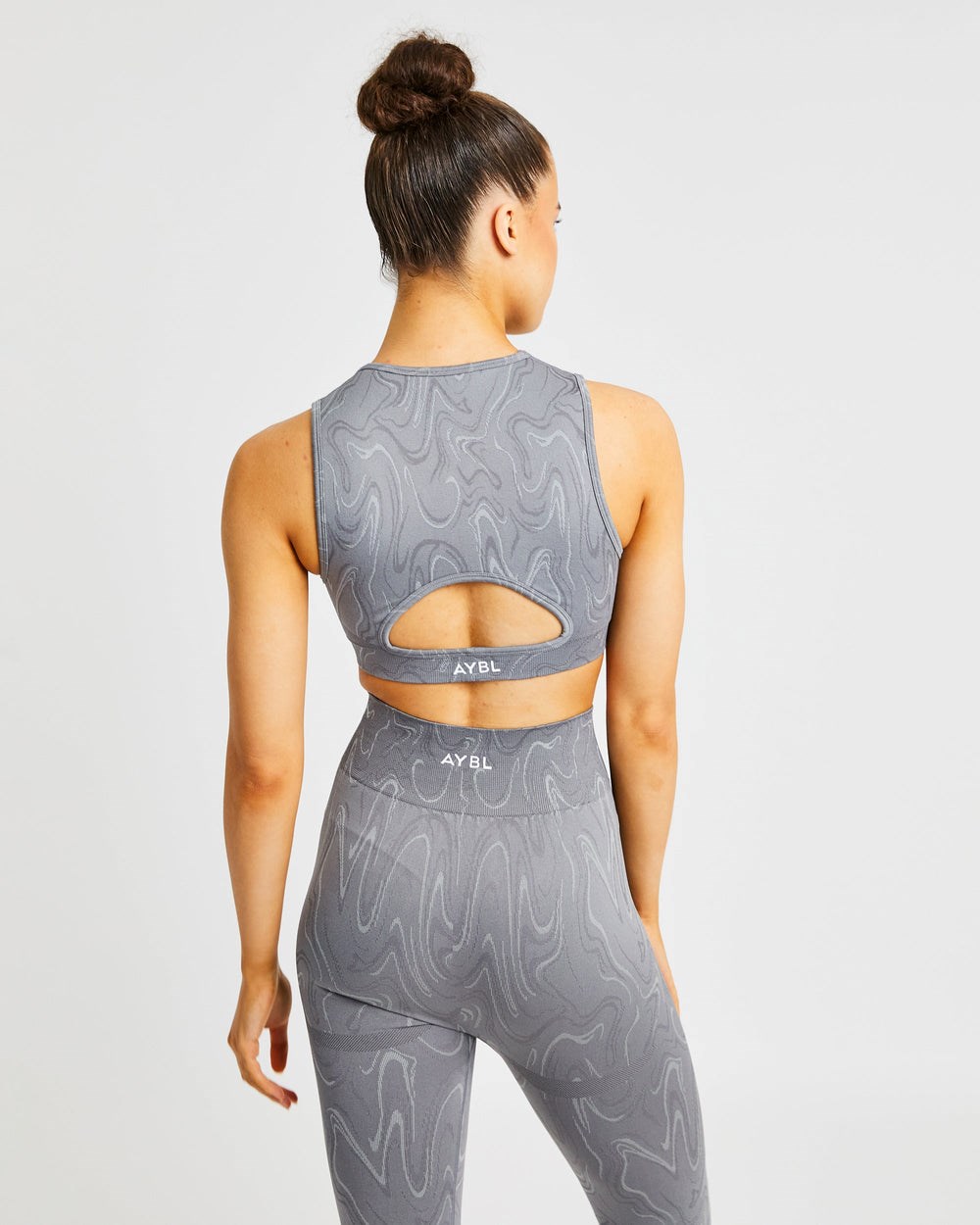 AYBL Velocity Seamless Crop Vest Szare | 980415-ZXK