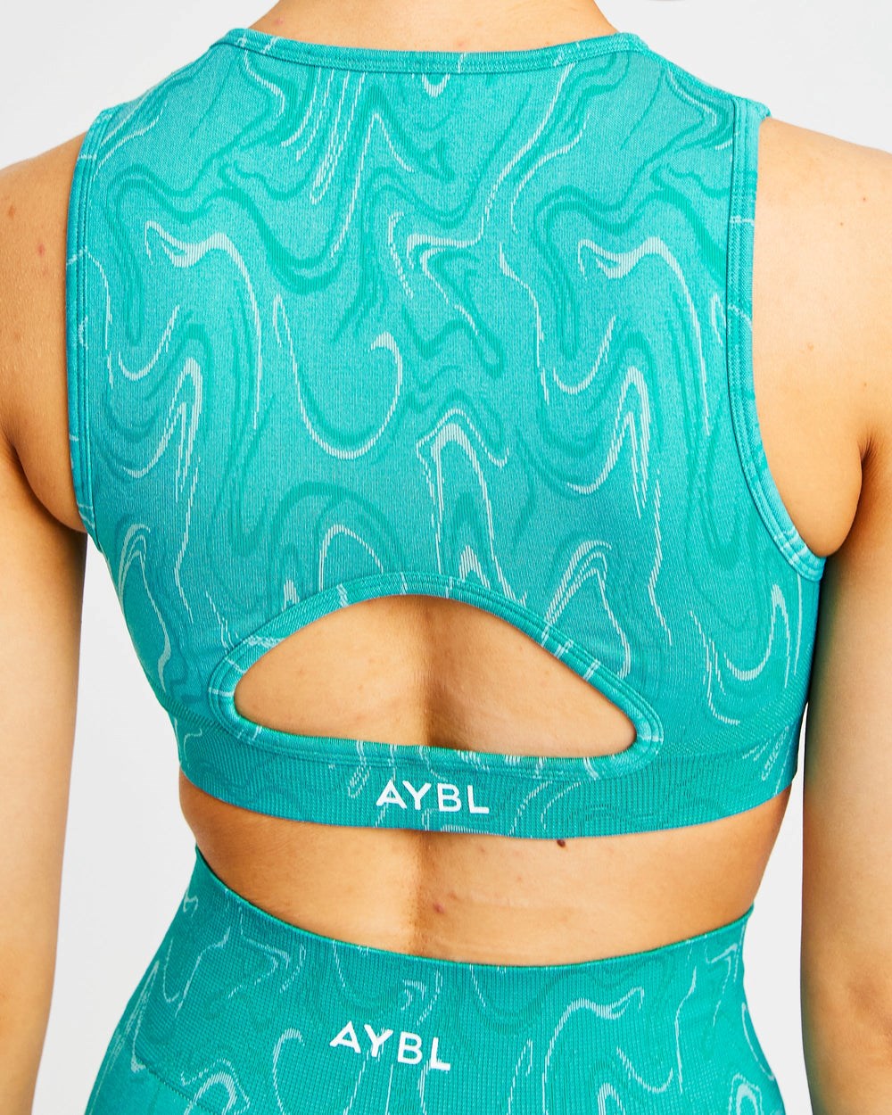 AYBL Velocity Seamless Crop Vest Turkusowe | 901387-XEU