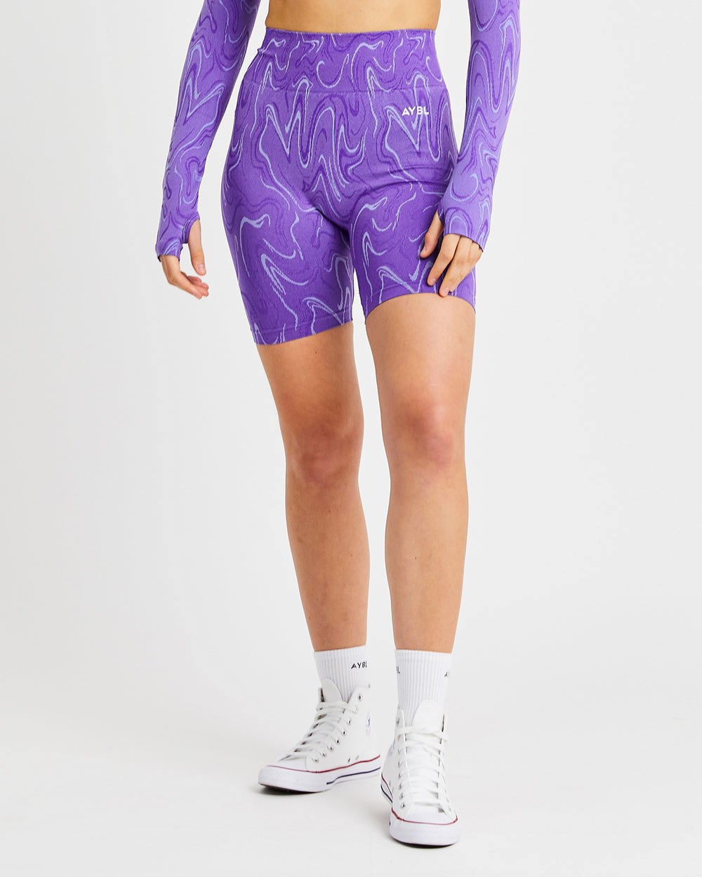 AYBL Velocity Seamless Shorts Fioletowe | 360984-MZH