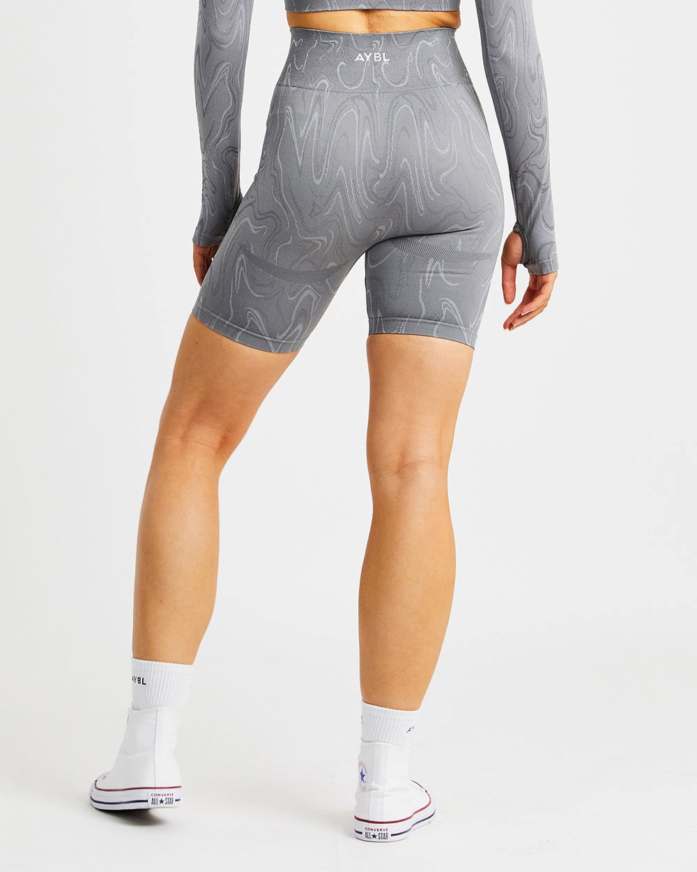 AYBL Velocity Seamless Shorts Szare | 590738-LVT