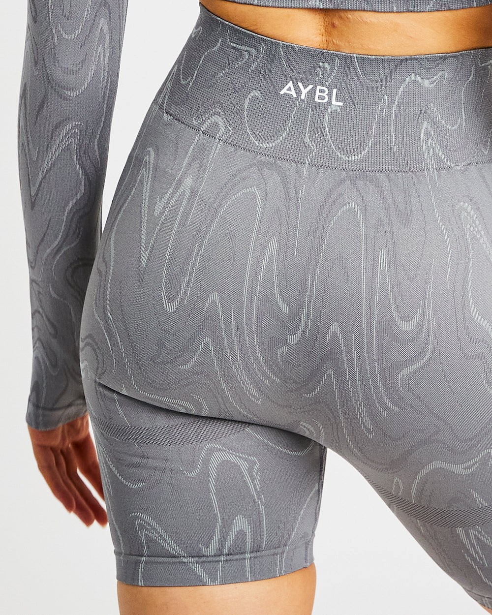 AYBL Velocity Seamless Shorts Szare | 590738-LVT