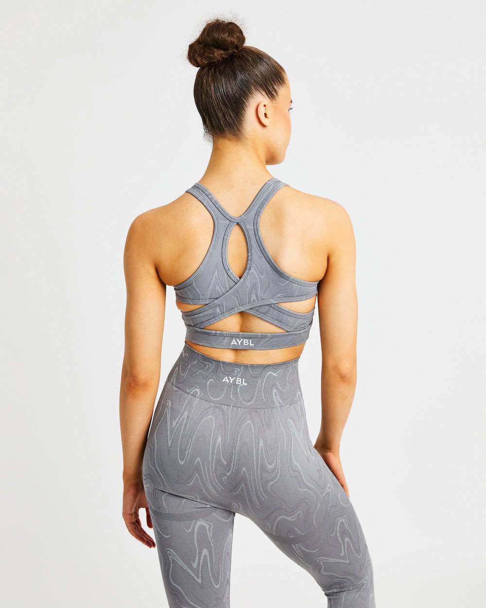 AYBL Velocity Seamless Sports Bra Szare | 807124-CNJ